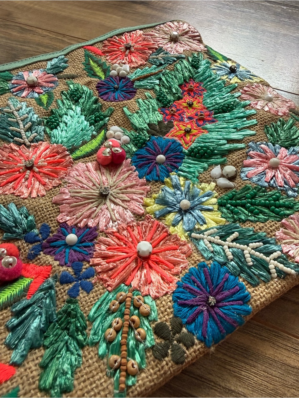 Star Mela Embroidered Floral Clutch - Picture 3 of 7